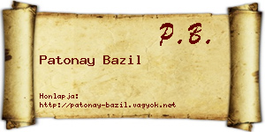 Patonay Bazil névjegykártya